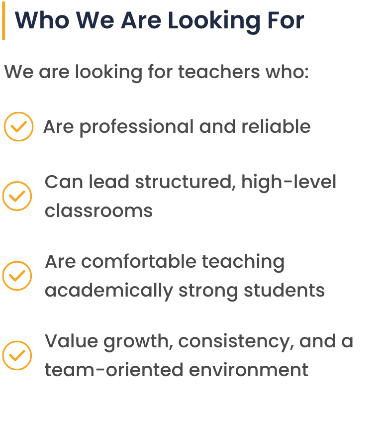 Who We Are Looking For